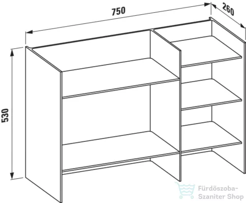 Laufen Kartell By Laufen 75x26x53 cm-es polcos állvány,Mandarin narancssárga H3893310820001