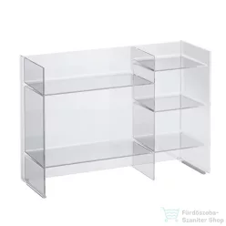   Laufen Kartell By Laufen 75x26x53 cm-es polcos állvány,Átlátszó kristályüveg H3893310840001