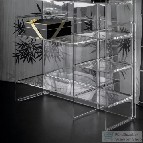Laufen Kartell By Laufen 75x26x53 cm-es polcos állvány,Átlátszó kristályüveg H3893310840001