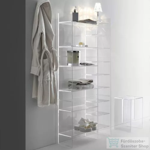 Laufen Kartell By Laufen 75x26x53 cm-es polcos állvány,Átlátszó kristályüveg H3893310840001