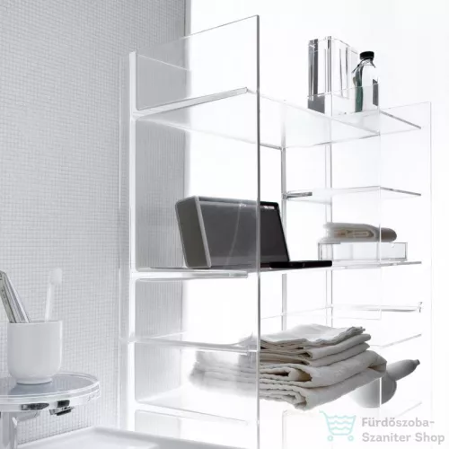Laufen Kartell By Laufen 75x26x53 cm-es polcos állvány,Átlátszó kristályüveg H3893310840001