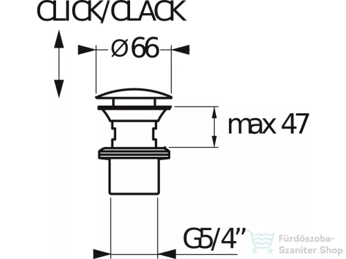 Jika CUBITO PURE click-clack leeresztő, króm H3917100040001