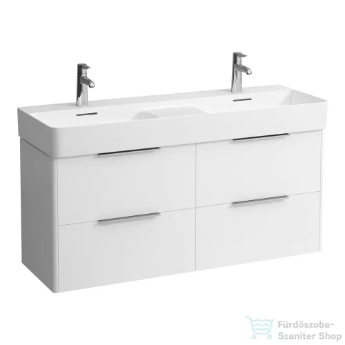 Laufen Base 118x39 cm-es 4 fiókos alsószekrény fiókrendezővel H814282 mosdóhoz,fényes fehér H4025341102611