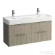 Laufen Base 118x39 cm-es 4 fiókos alsószekrény fiókrendezővel H814282 mosdóhoz,világos szil H4025341102621