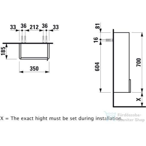Laufen Base 70x35x18,5 cm-es 1 ajtós szekrény,balos,sötétbarna szil H4026011102631