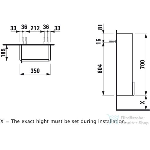 Laufen Base 70x35x18,5 cm-es 1 ajtós szekrény,jobbos,matt fehér H4026021102601