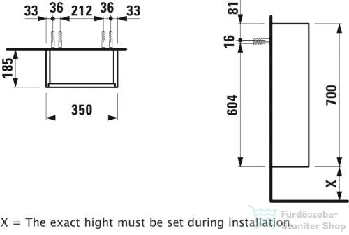 Laufen Base 70x35x18,5 cm-es 1 ajtós szekrény,balos,traffic grey H4026111102661