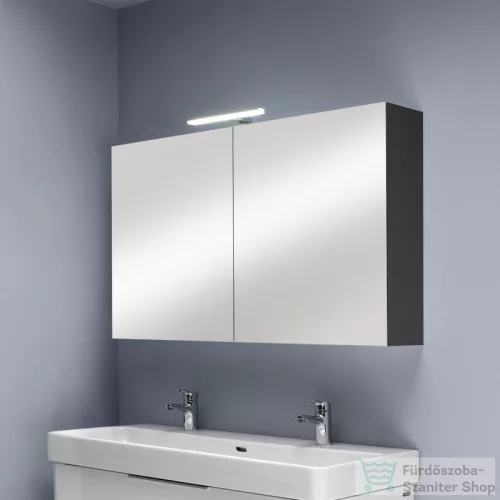 Laufen BASE 120 tükrös szekrény, világítással és dugaljzattal, traffic grey H4029021102661