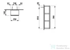 Laufen Base 70x25x18,5 cm-es nyitott polcos elem, tükörrel, traffic szürke H4029501102661