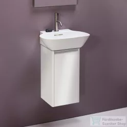   Laufen Base 27,7x29,6x52 cm-es 1 ajtós alsószekrény eloxált alumínium fogantyúval H815301 mosdóhoz,balos,fényes fehér H4030111102611