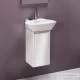 Laufen Base 27,7x29,6x52 cm-es 1 ajtós alsószekrény eloxált alumínium fogantyúval H815301 mosdóhoz,balos,fényes fehér H4030111102611