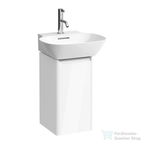 Laufen Base 27,7x29,6x52 cm-es 1 ajtós alsószekrény eloxált alumínium fogantyúval H815301 mosdóhoz,balos,fényes fehér H4030111102611