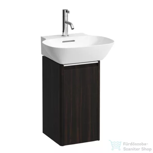 Laufen Base 27,7x29,6x52 cm-es 1 ajtós alsószekrény eloxált alumínium fogantyúval,H815301 mosdóhoz,balos,sötétbarna szil H4030111102631