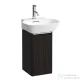 Laufen Base 27,7x29,6x52 cm-es 1 ajtós alsószekrény eloxált alumínium fogantyúval,H815301 mosdóhoz,balos,sötétbarna szil H4030111102631