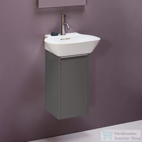Laufen Base 27,7x29,6x52 cm-es 1 ajtós alsószekrény eloxált alumínium fogantyúval,H815301 mosdóhoz,balos,Traffic Grey H4030111102661