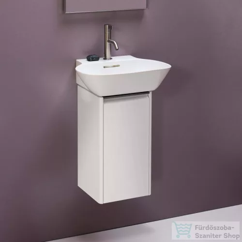 Laufen Base 27,7x29,6x52 cm-es 1 ajtós alsószekrény fekete fogantyúval H815301 mosdóhoz,balos,fényes fehér H4030131102611