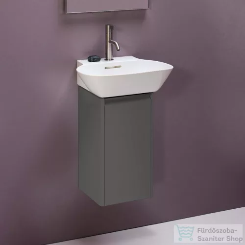 Laufen Base 27,7x29,6x52 cm-es 1 ajtós alsószekrény fekete fogantyúval,H815301 mosdóhoz,balos,Traffic Grey H4030131102661