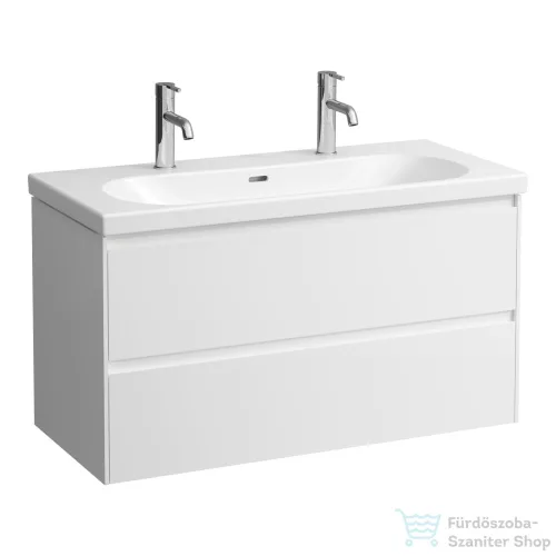 Laufen Lani 98,5 cm-es 2 fiókos alsószekrény H810089 mosdóhoz,fényes fehér H4035621122611