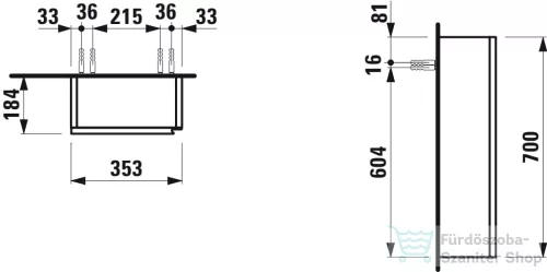 Laufen Lani 70x35,5x18,5 cm-es 1 ajtós balos szekrény,fényes fehér H4037011122611