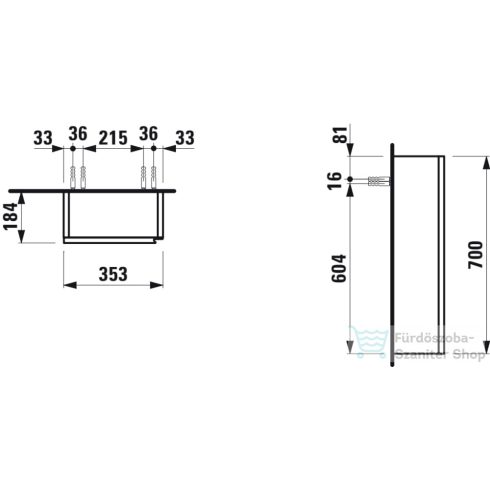 Laufen Lani 70x35,5x18,5 cm-es 1 ajtós balos szekrény,Vad tölgy H4037011122671