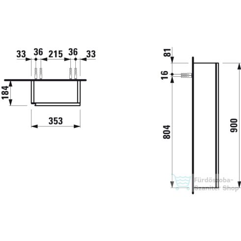 Laufen Lani 90x35,5x18,5 cm-es 1 ajtós jobbos szekrény,Vad tölgy H4037121122671