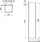 Laufen Lani 165x35,5x33,5 cm-es 1 ajtós balos szekrény,Traffic Grey H4037211122661