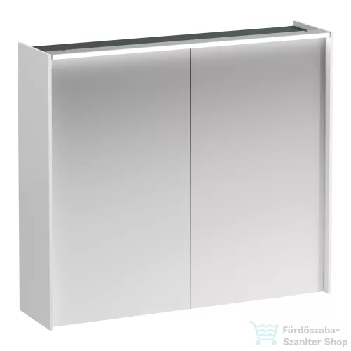Laufen LANI tükrös szekrény, 80 cm, 2 ajtóval, LED-világítással, matt fehér H4037621122601