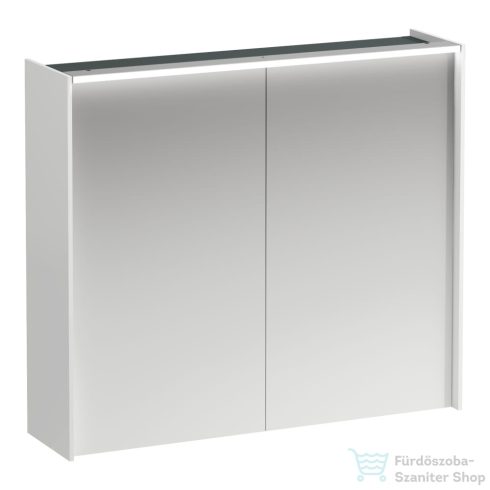 Laufen LANI tükrös szekrény, 80 cm, 2 ajtóval, LED-világítással, fényes fehér H4037621122611