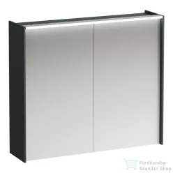   Laufen LANI tükrös szekrény, 80 cm, 2 ajtóval, LED-világítással, Traffic grey H4037621122661