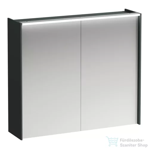 Laufen LANI tükrös szekrény, 80 cm, 2 ajtóval, LED-világítással, Traffic grey H4037621122661