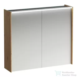   Laufen LANI tükrös szekrény, 80 cm, 2 ajtóval, LED-világítással, Vad tölgy H4037621122671