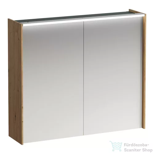 Laufen LANI tükrös szekrény, 80 cm, 2 ajtóval, LED-világítással, Vad tölgy H4037621122671