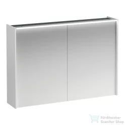   Laufen LANI tükrös szekrény, 100 cm, 2 ajtóval, LED-világítással, matt fehér H4037921122601