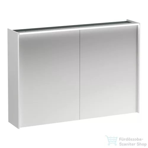 Laufen LANI tükrös szekrény, 100 cm, 2 ajtóval, LED-világítással, matt fehér H4037921122601