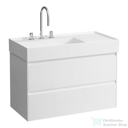 Laufen Lani 90 alsószekrény, 2 fiókkal, H810338 mosdóhoz, fényes fehér H4039521122611