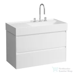   Laufen Lani 90 alsószekrény, 2 fiókkal, H810339 mosdóhoz, fényes fehér H4039621122611