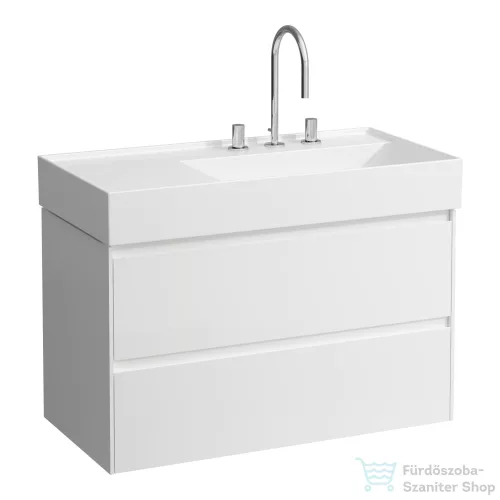Laufen Lani 90 alsószekrény, 2 fiókkal, H810339 mosdóhoz, fényes fehér H4039621122611