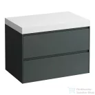 Laufen LANI 80 moduláris alsószekrény, 2 fiókkal, mosdótartó lap 65 mm vastagsággal, kivágás nélkül, Traffic grey H4045501122661