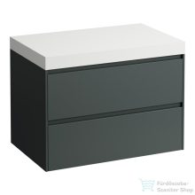   Laufen LANI 80 moduláris alsószekrény, 2 fiókkal, mosdótartó lap 65 mm vastagsággal, kivágás nélkül, Traffic grey H4045501122661