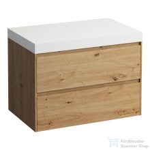   Laufen LANI 80 moduláris alsószekrény, 2 fiókkal, mosdótartó lap 65 mm vastagsággal, kivágás nélkül, Vad tölgy H4045501122671