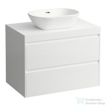   Laufen LANI 80 moduláris alsószekrény, 2 fiókkal, mosdótartó lap 65 mm vastagsággal, kivágással középen, matt fehér H4045511122601
