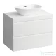 Laufen LANI 80 moduláris alsószekrény, 2 fiókkal, mosdótartó lap 65 mm vastagsággal, kivágással középen, matt fehér H4045511122601