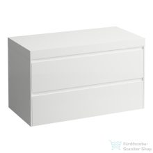   Laufen LANI 100 moduláris alsószekrény, 2 fiókkal, mosdótartó lap 65 mm vastagsággal, kivágás nélkül, matt fehér H4045601122601