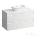 Laufen LANI 100 moduláris alsószekrény, 2 fiókkal, mosdótartó lap 65 mm vastagsággal, kivágással középen, fényes fehér H4045611122611