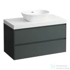 Laufen LANI 100 moduláris alsószekrény, 2 fiókkal, mosdótartó lap 65 mm vastagsággal, kivágással középen, Traffic grey H4045611122661