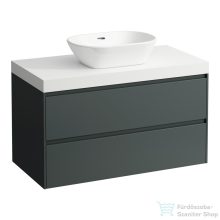   Laufen LANI 100 moduláris alsószekrény, 2 fiókkal, mosdótartó lap 65 mm vastagsággal, kivágással középen, Traffic grey H4045611122661
