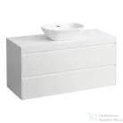 Laufen LANI 120 moduláris alsószekrény, 2 fiókkal, mosdótartó lap 65 mm vastagsággal, kivágással középen, matt fehér H4045711122601