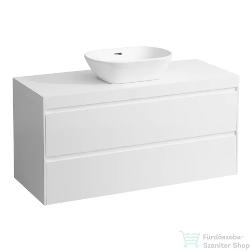 Laufen LANI 120 moduláris alsószekrény, 2 fiókkal, mosdótartó lap 65 mm vastagsággal, kivágással középen, matt fehér H4045711122601