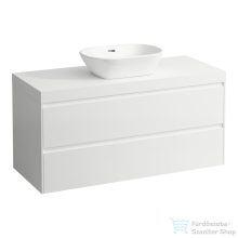   Laufen LANI 120 moduláris alsószekrény, 2 fiókkal, mosdótartó lap 65 mm vastagsággal, kivágással középen, fényes fehér H4045711122611