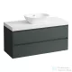 Laufen LANI 120 moduláris alsószekrény, 2 fiókkal, mosdótartó lap 65 mm vastagsággal, kivágással középen, Traffic Grey H4045711122661